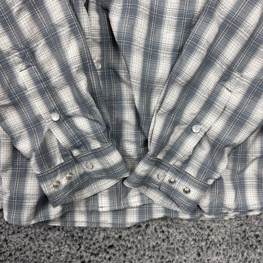 Simms Shirt Mens Large Blue Plaid Vented Fishing Snap Button Front Mesh L/S - Picture 8 of 16